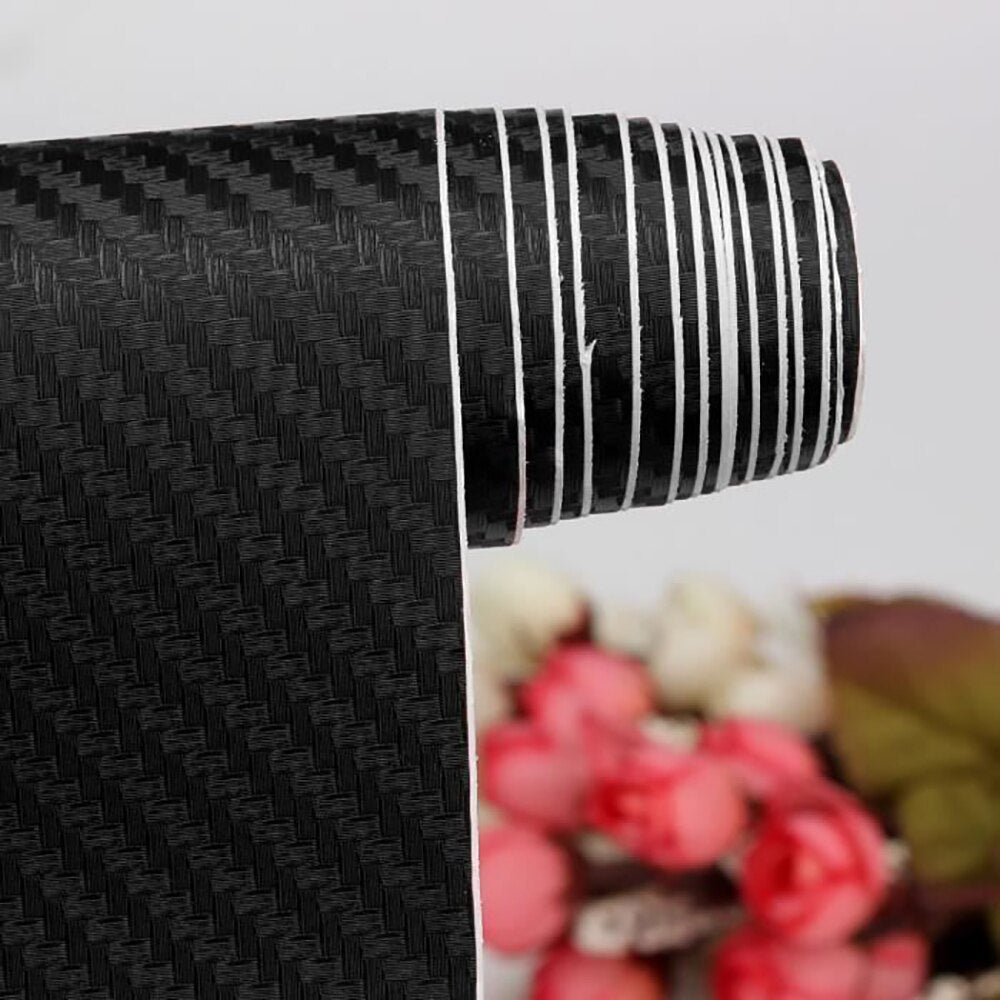 Autocolant 3D, 200x40 cm, Carbon, Negru