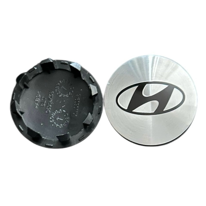 Set 4 capace roti 58mm exterior, 50, 5mm interior Hyundai argintii compatibil/inlocuitor janta aliaj
