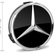 Set de 4 capace centrale pentru roti Mercedes-Benz 75mm, negru