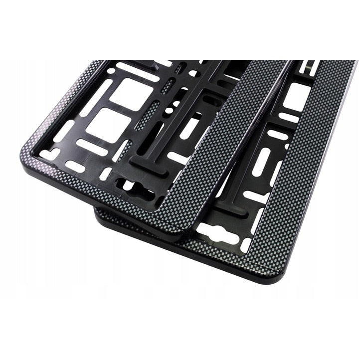 Set 2 bucăți suport număr înmatriculare auto HP culoare ramă carbon 8x șurub