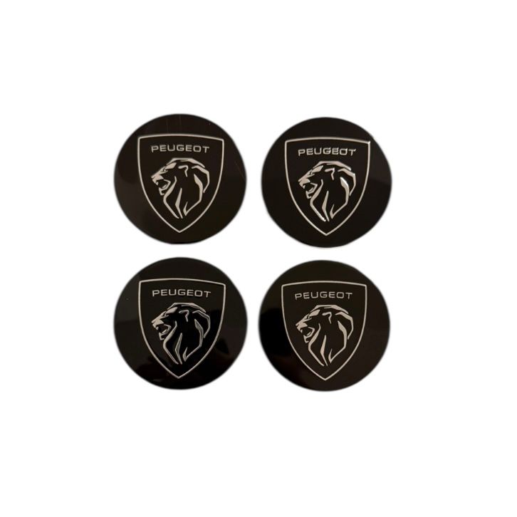 Set 4 capace jante Peugeot, Negru, 60mm jante aliaj