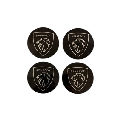 Set 4 capace jante Peugeot, Negru, 60mm jante aliaj