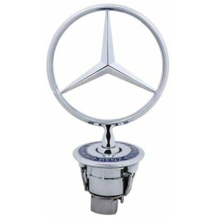 Emblema logo Mercedes-Benz pentru capota, 44mm, argintiu