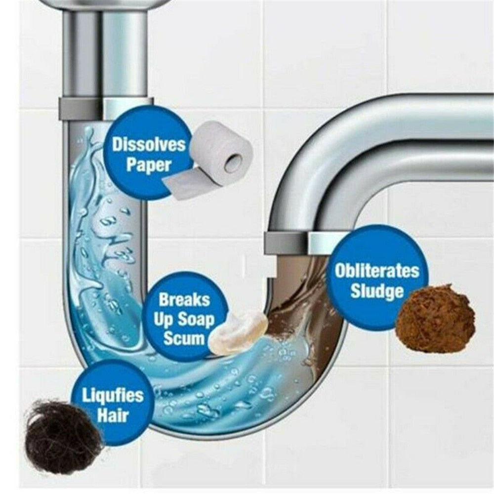 Dispozitiv de curatare puternic pentru chiuvete si scurgeri, pulbere portabila, solutie instantanee, 100g - WILD TORNADO