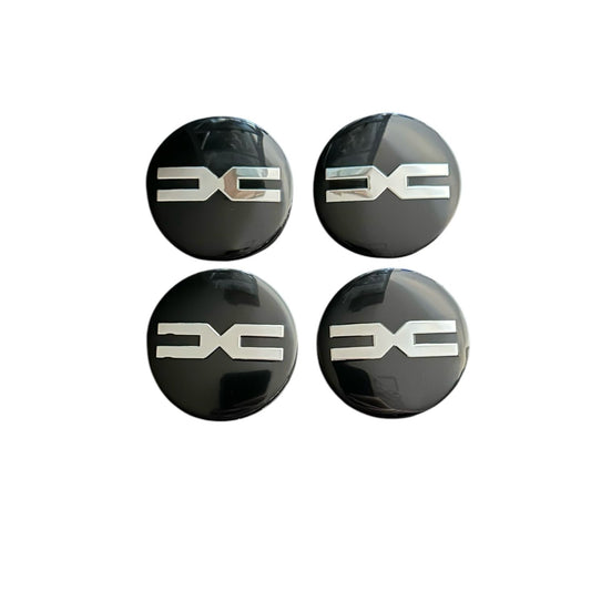 Set 4 capace roti 58mm exterior, 56mm interior Dacia DC negre compatibil/inlocuitor janta aliaj