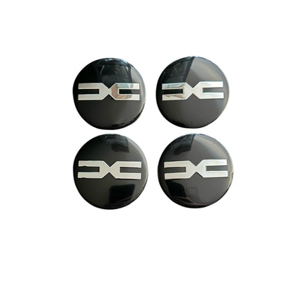 Set 4 capace roti 58mm exterior, 56mm interior Dacia DC negre compatibil/inlocuitor janta aliaj