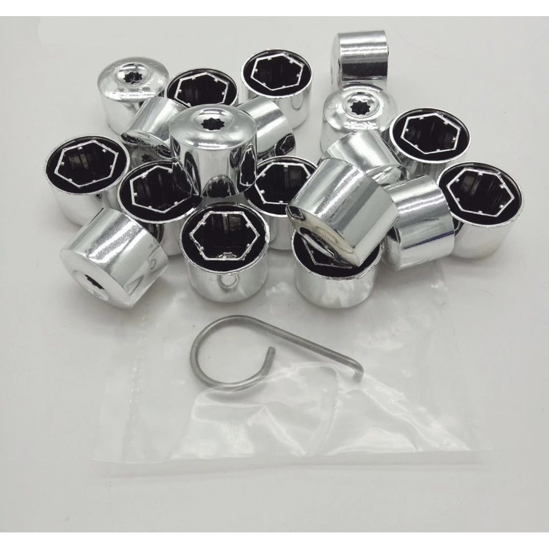 Set 20 capace prezoane pe 17 + cheie de scos capacele, gri