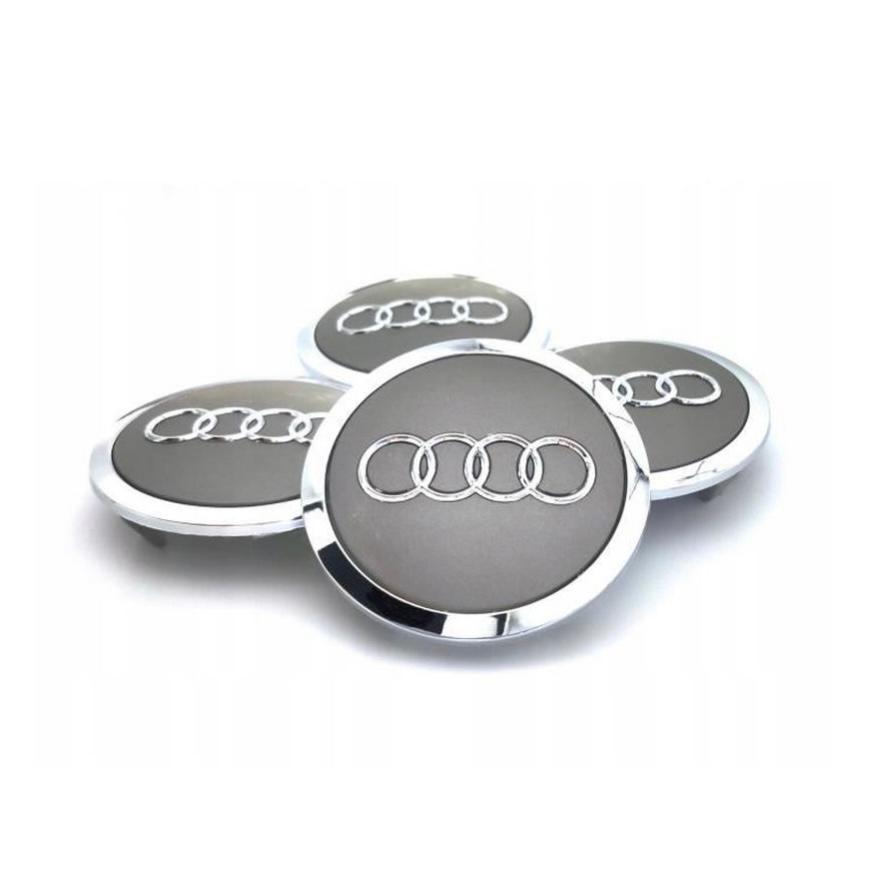 Set 4 capacele roti 61mm, Gri Chrome, Audi A1, A2, A3, A4, A5, A6, A7, A8, Q2, Q3, Q5, Q7, S RS pentru jante aliaj 4M0601170JG3