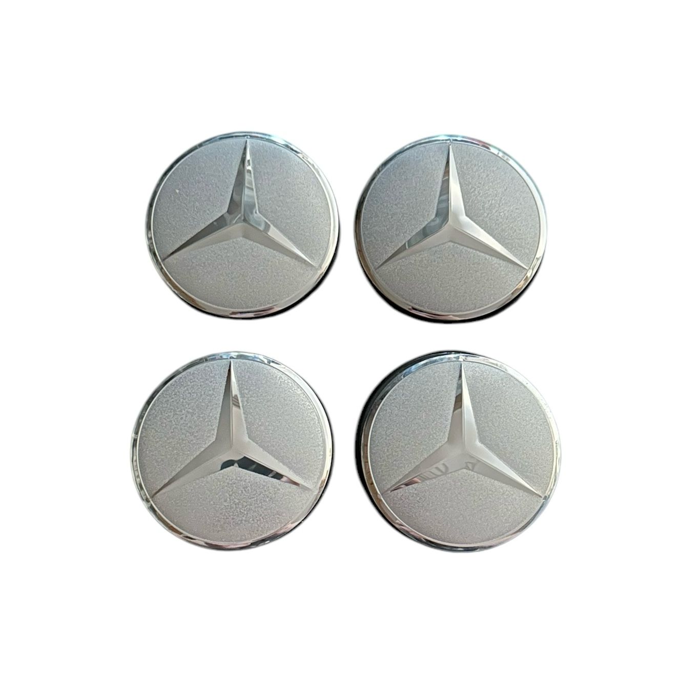 Set 4 capace roti 58mm exterior, 50, 5mm interior Mercedes star gri compatibil/inlocuitor janta aliaj