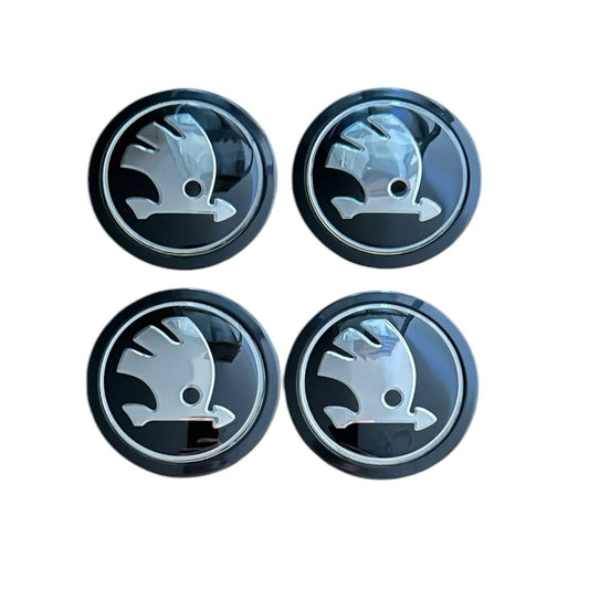 Set 4 capace roti 75mm exterior, 69mm interior Skoda compatibil/inlocuitor janta aliaj