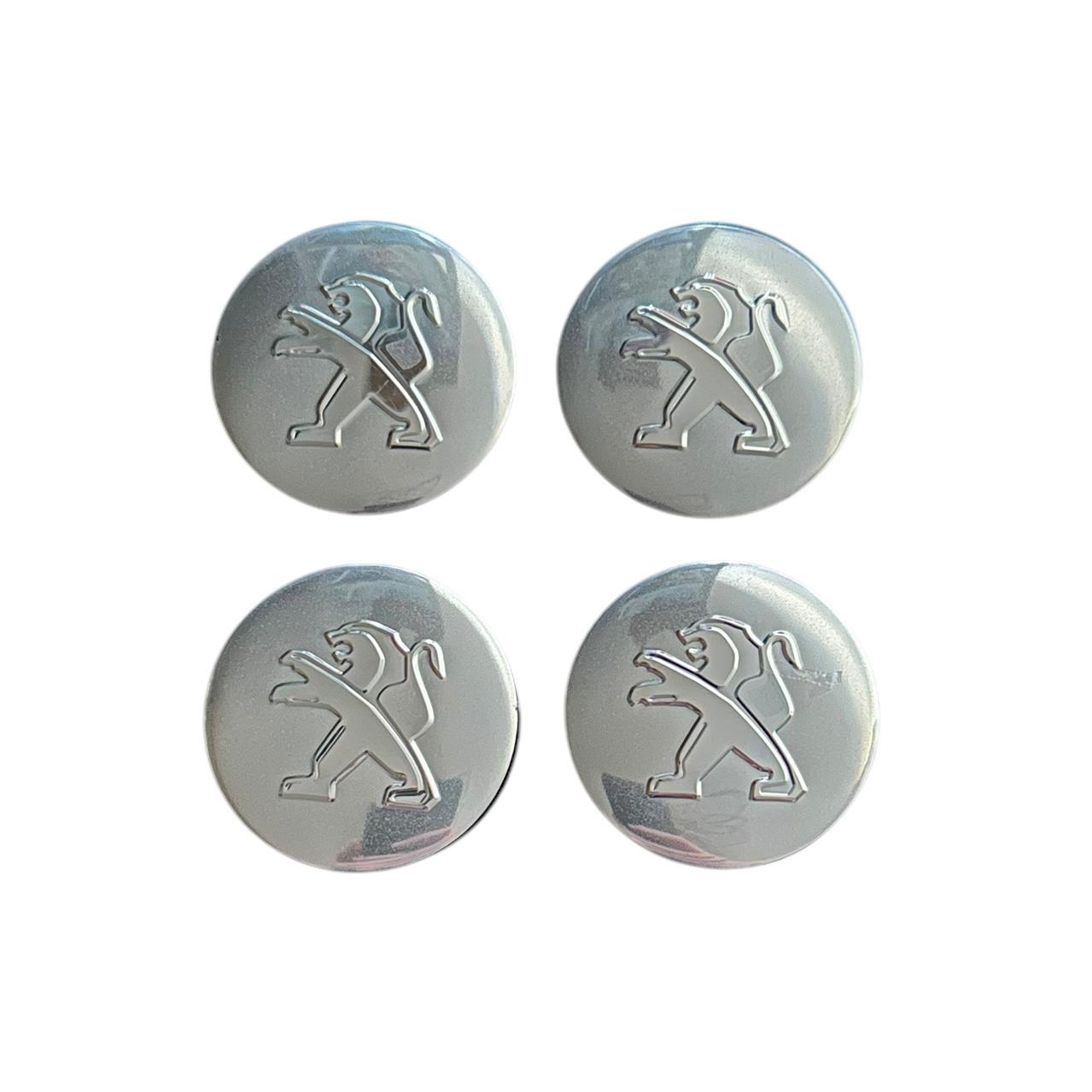 Set 4 capace roti 57mm exterior, 54mm interior Peugeot Argintii compatibil/inlocuitor janta aliaj