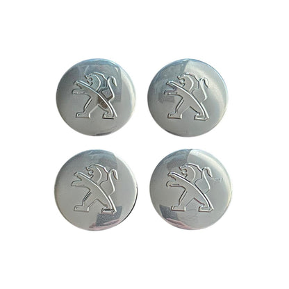 Set 4 capace roti 57mm exterior, 54mm interior Peugeot Argintii compatibil/inlocuitor janta aliaj