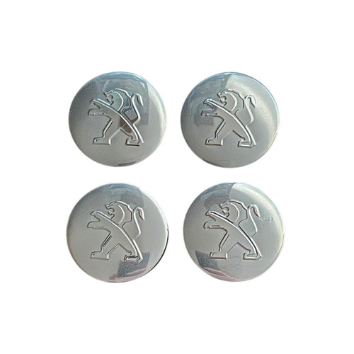 Set 4 capace roti 57mm exterior, 54mm interior Peugeot Argintii compatibil/inlocuitor janta aliaj