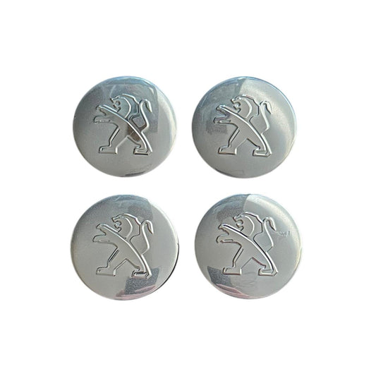 Set 4 capace roti 57mm exterior, 54mm interior Peugeot Argintii compatibil/inlocuitor janta aliaj