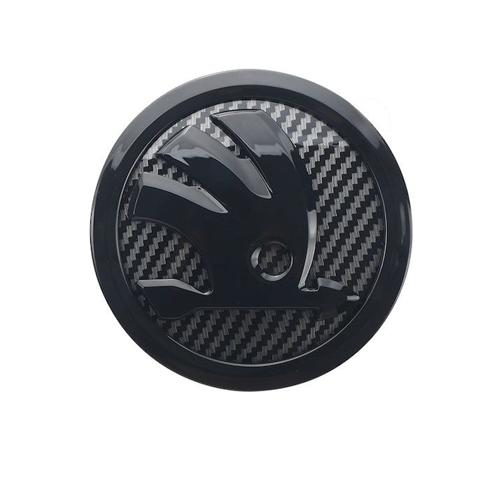 Emblema capota/hayon/portbagaj Skoda, Fibre de carbon, 8cm