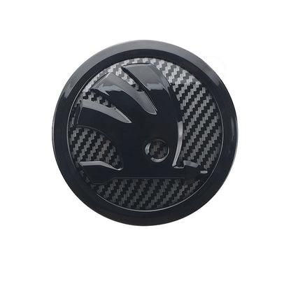 Emblema capota/hayon/portbagaj Skoda, Fibre de carbon, 8cm