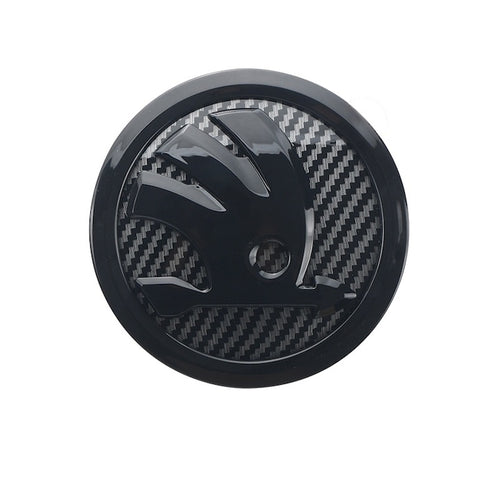 Emblema capota/hayon/portbagaj Skoda, Fibre de carbon, 8cm