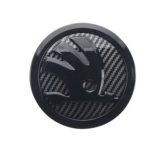 Emblema capota/hayon/portbagaj Skoda, Fibre de carbon, 8cm