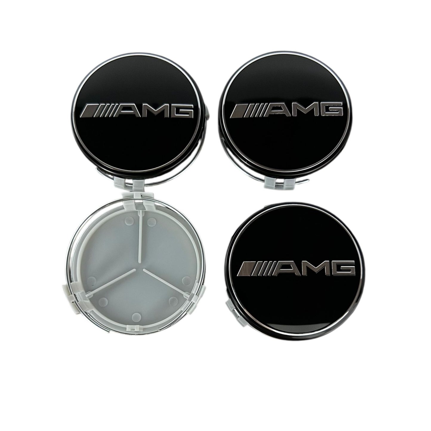 Set 4 capace jante 75mm Mercedes AMG, negru
