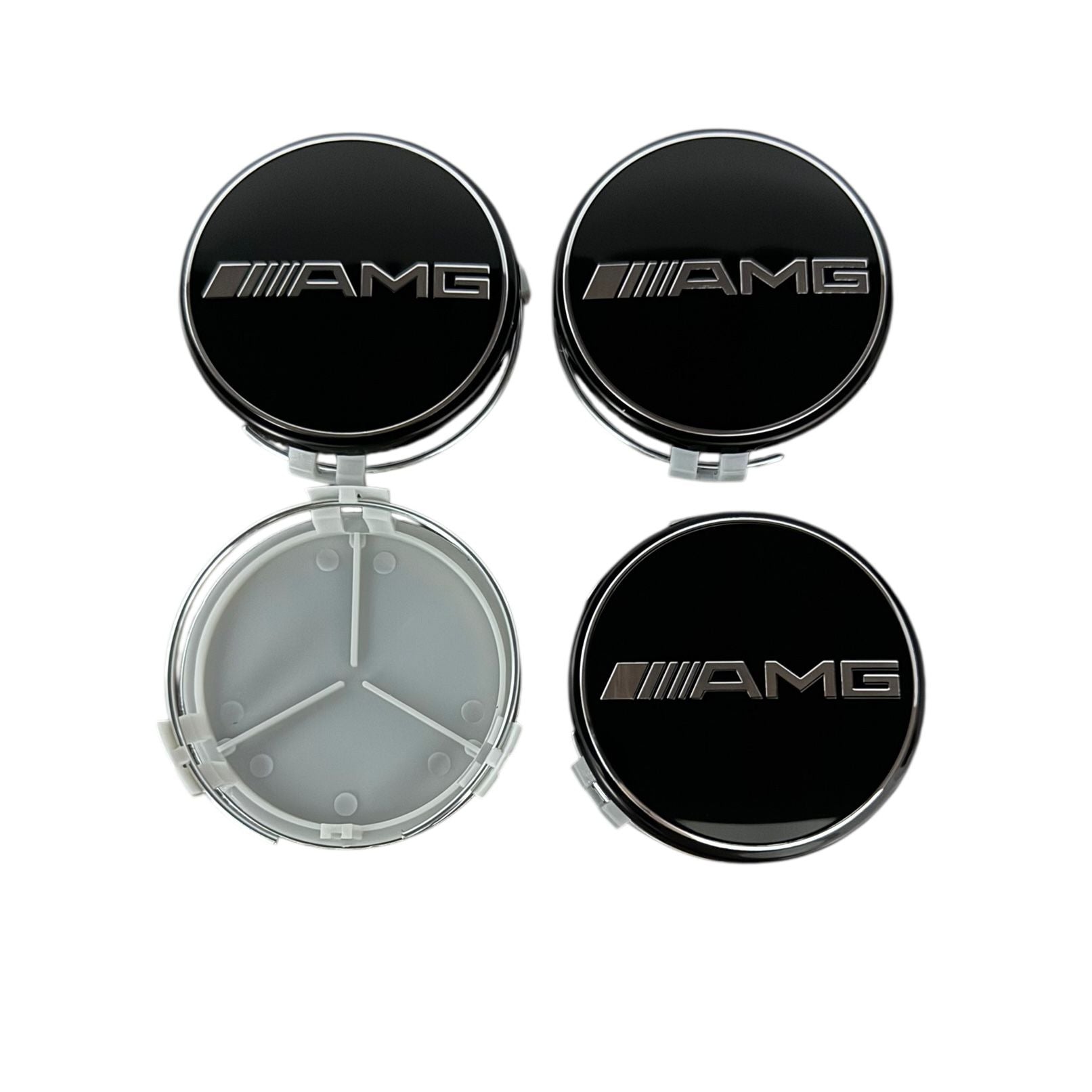 Set 4 capace jante 75mm Mercedes AMG, negru