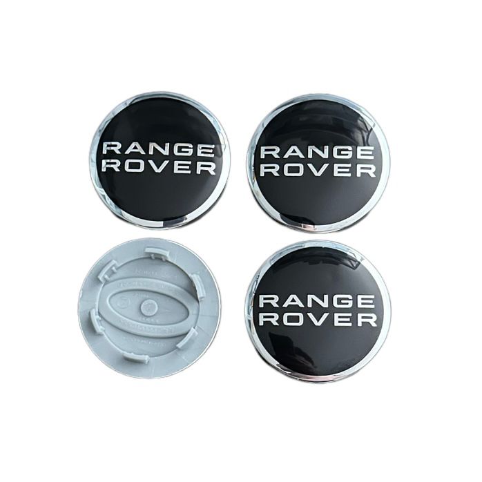 Set 4 capace jante LAND ROVER, RANGE ROVER, 62-63mm, Negru Argintiu