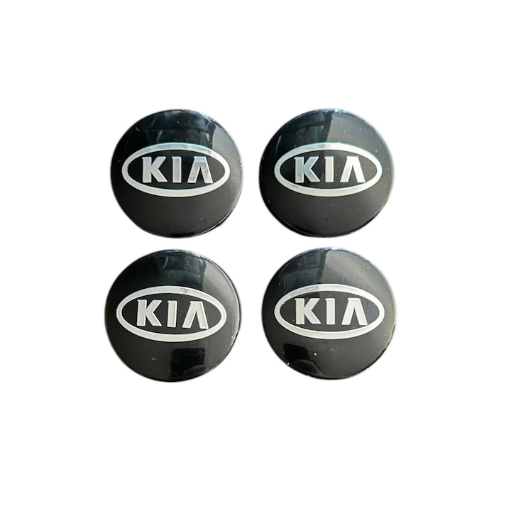 Set 4 capace roti 57mm exterior, 54mm interior Kia Negre compatibil/inlocuitor janta aliaj