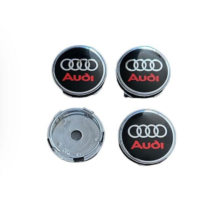 Set 4 capace roti 60mm Audi negre compatibil/inlocuitor janta aliaj