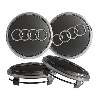 Set 4 capacele roti 60 mm Audi, pentru jante aliaj, Grafit chrom