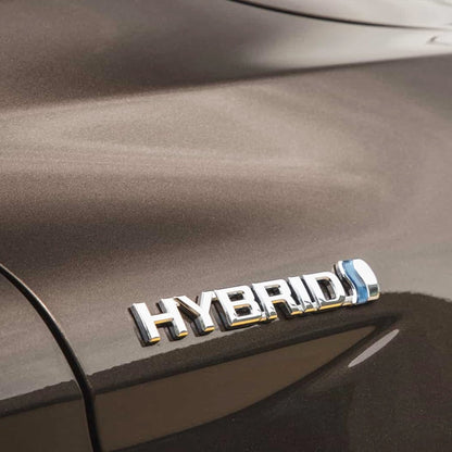Emblema Hybrid 3D pentru Toyota, crom cu albastru, dimensiuni 15x2cm