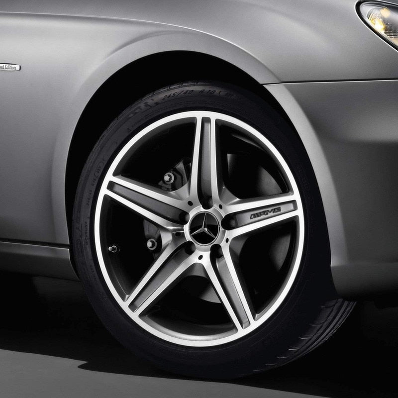 Set de 4 capace centrale pentru roti Mercedes-Benz 75mm, negru