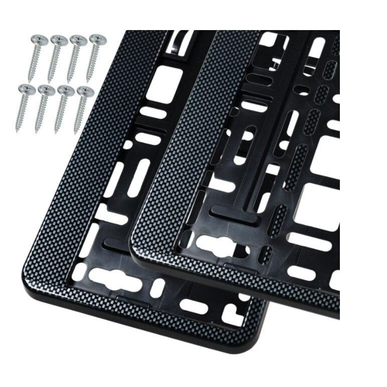 Set 2 bucăți suport număr înmatriculare auto HP culoare ramă carbon 8x șurub