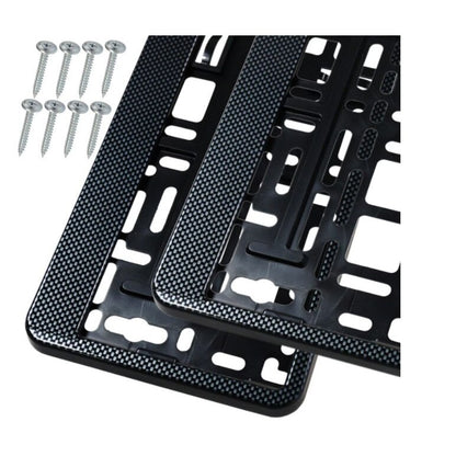 Set 2 bucăți suport număr înmatriculare auto HP culoare ramă carbon 8x șurub