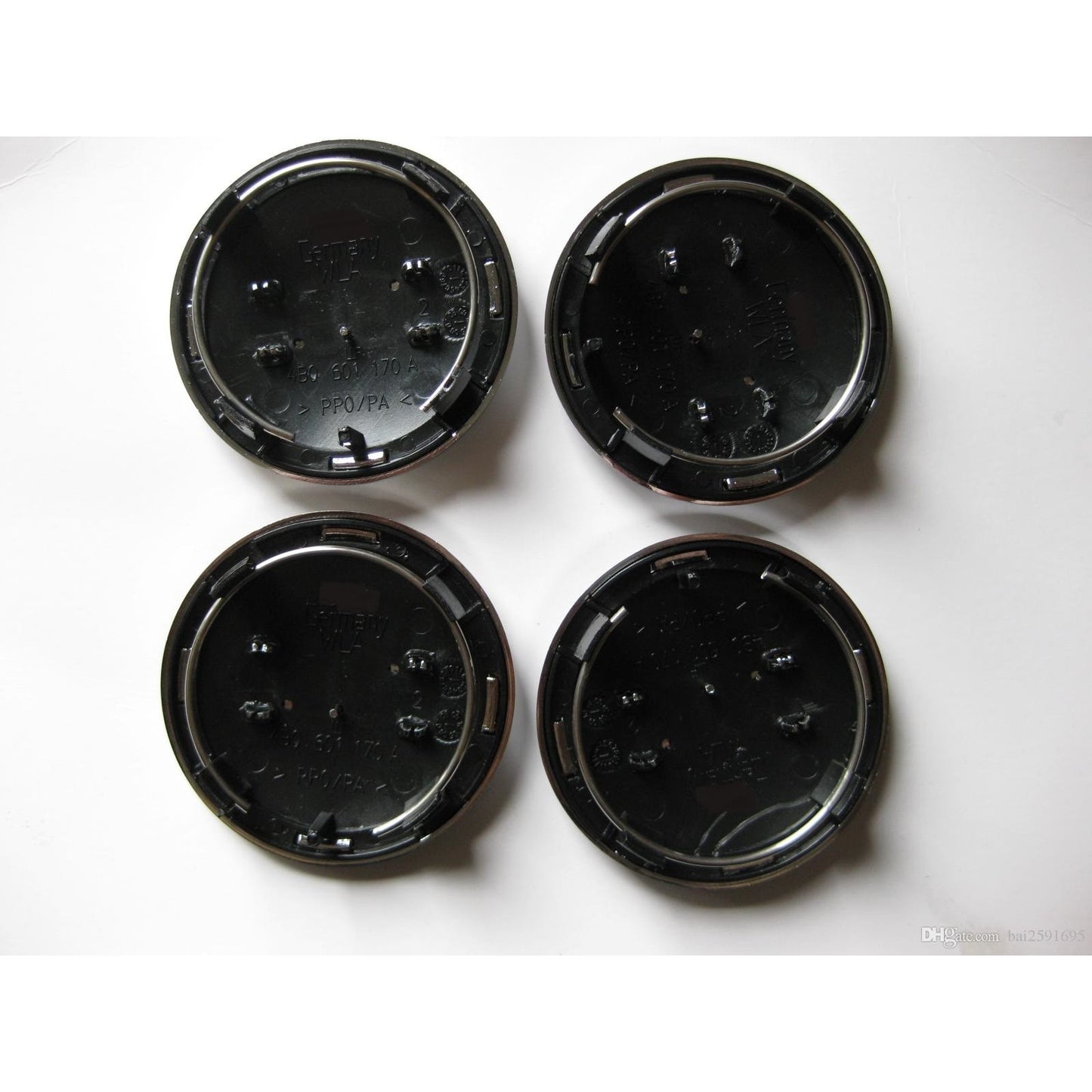 Set 4 capacele roti 69mm negre, Audi A3, A4, A5, A6, A7, A8, Q3, Q5, Q7 pentru jante aliaj