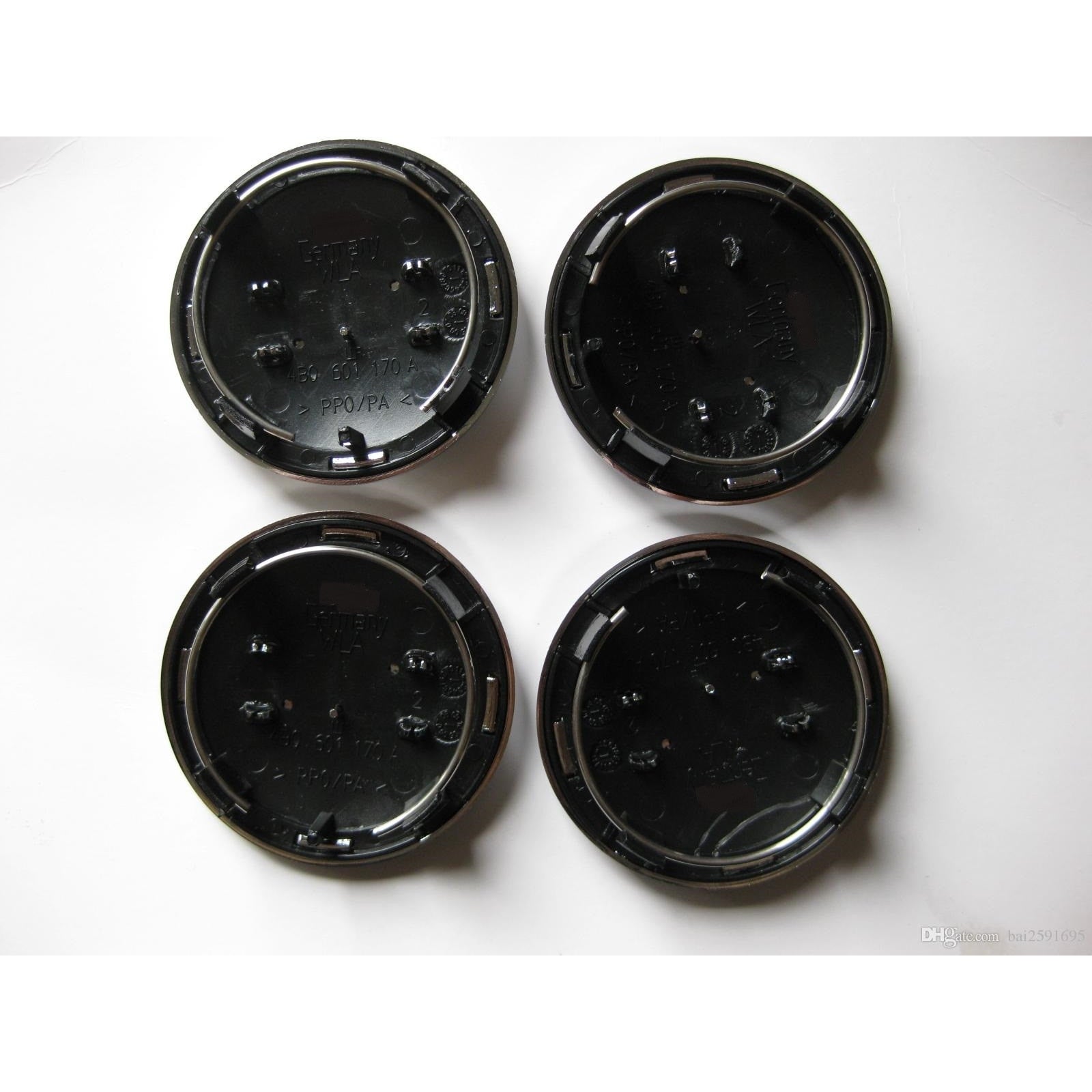 Set 4 capacele roti 69mm negre, Audi A3, A4, A5, A6, A7, A8, Q3, Q5, Q7 pentru jante aliaj