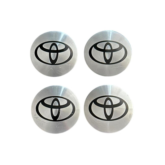 Set 4 capace roti 57mm exterior, 54mm interior Toyota Argintii compatibil/inlocuitor janta aliaj