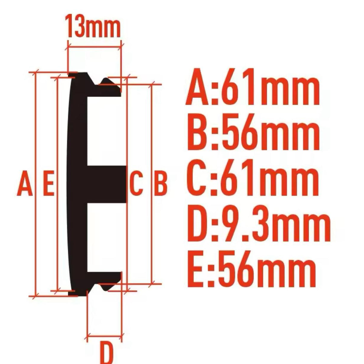 Set 4 capace roti 61mm exterior, 56mm interior Dacia DC negre compatibil/inlocuitor janta aliaj