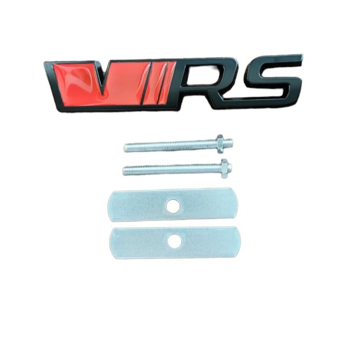 Set 2 Embleme grila plus portbagaj 3D pentru Skoda VRS NegruRosu