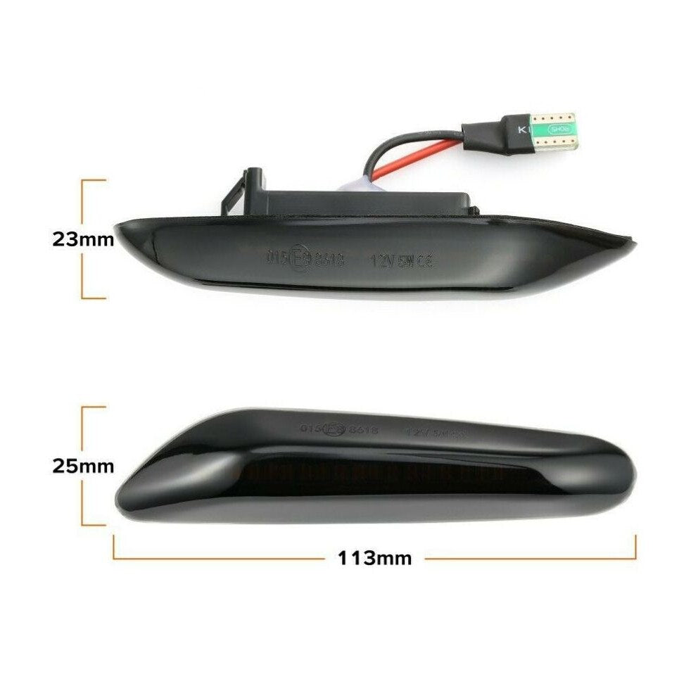 Semnalizari LED Dinamice pentru BMW E90 E92 E60 E87 E82, set 2 bucati, Negru fumuriu