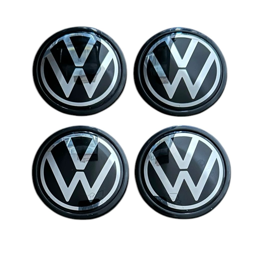 Set 4 capace roti 63mm exterior, 58mm interior VW model nou compatibil/inlocuitor janta aliaj