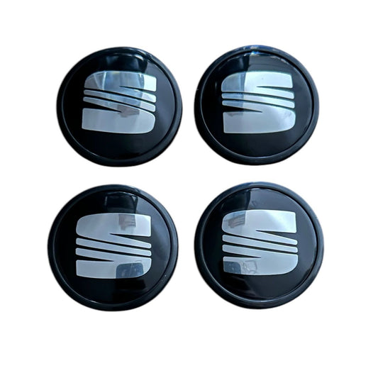 Set 4 capace roti 65mm exterior, 56mm interior Seat negre compatibil/inlocuitor janta aliaj 3B7601171