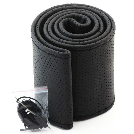 Husa volan, Piele PU, ac si ata, Negru