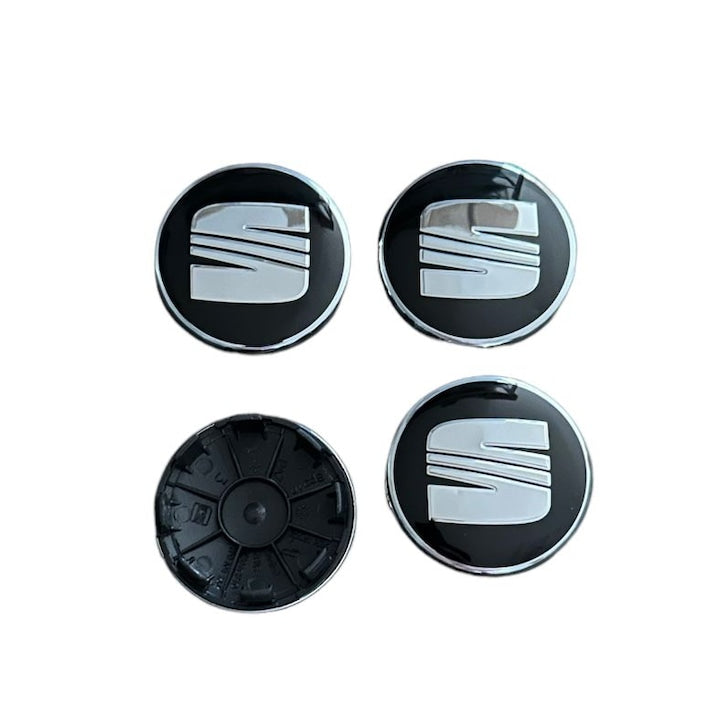 Set 4 capacele roti 63mm, Seat Leon/Ibiza/Exeo, pentru jante aliaj, Negru Argintiu 1P0601165