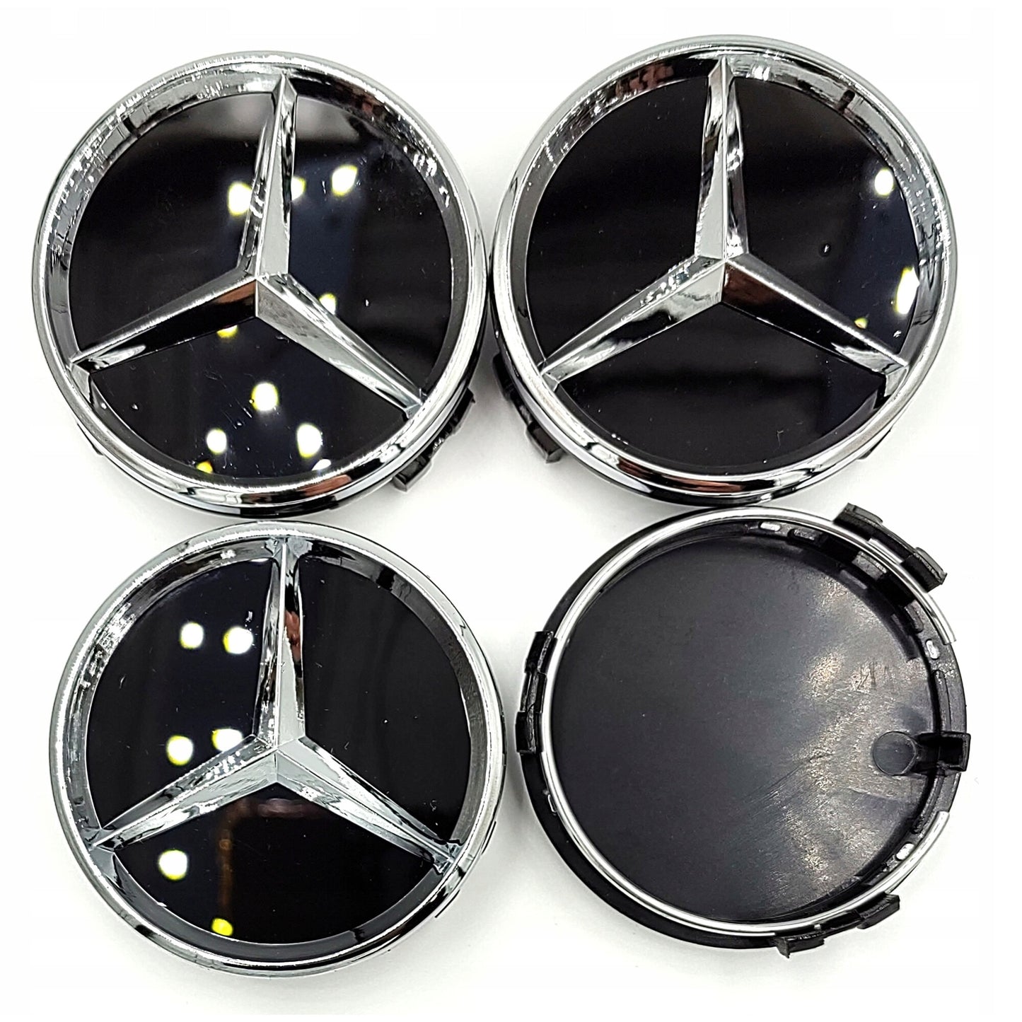 Set 4 capace centrale pentru jante MERCEDES 60 mm, negru