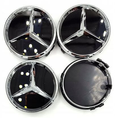 Set 4 capace centrale pentru jante MERCEDES 60 mm, negru