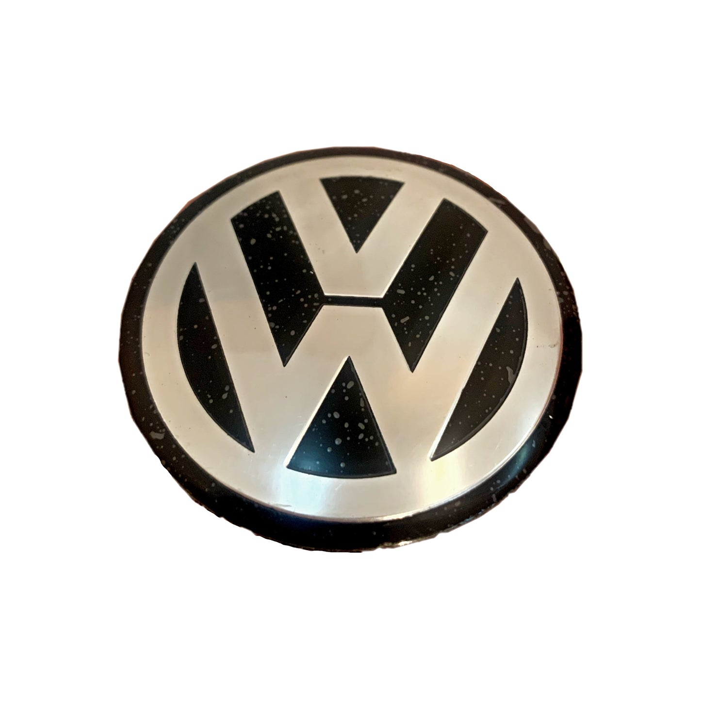 Sticker capac roata VW Volkswagen, 56 mm, argintiu/negru