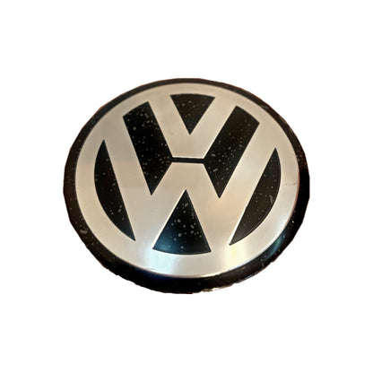 Sticker capac roata VW Volkswagen, 56 mm, argintiu/negru