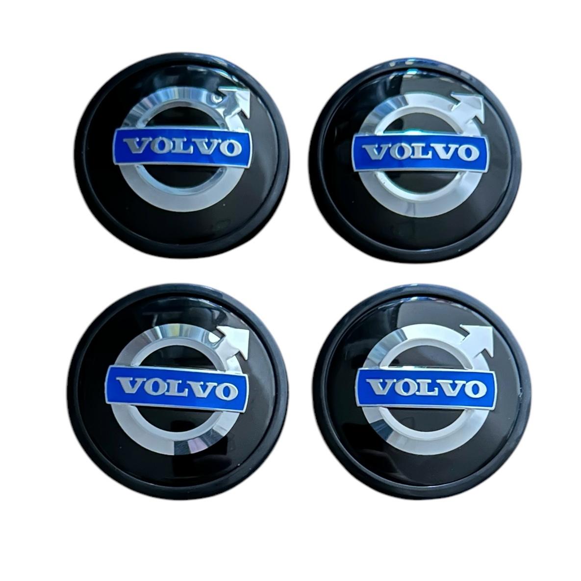 Set 4 capace roti 59mm exterior, 55mm interior Volvo negre compatibil/inlocuitor janta aliaj
