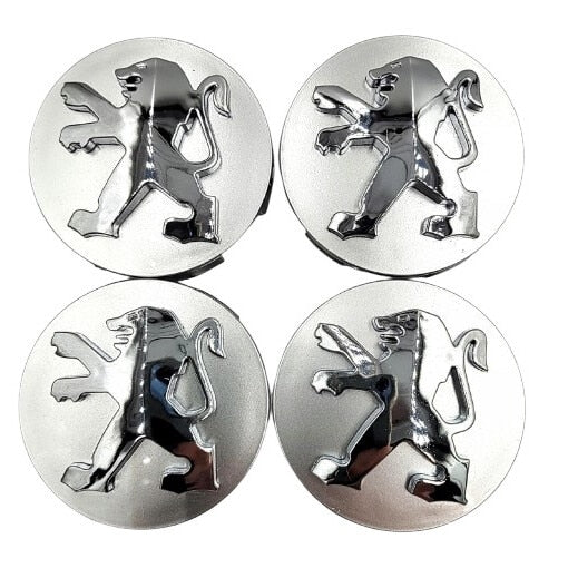 Set 4 capace jante, Peugeot 60mm 55853809, Argintiu, 16 inch