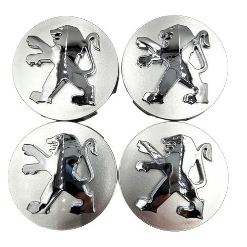 Set 4 capace jante, Peugeot 60mm 55853809, Argintiu, 16 inch
