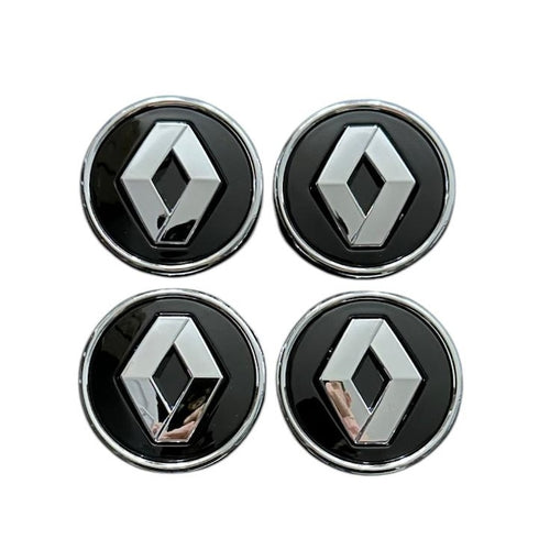 Set 4 capacele roti 57 mm Renault, Negru Chrome